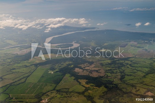 Picture of Aerial view of river Chepo mouth souther coast of Panama